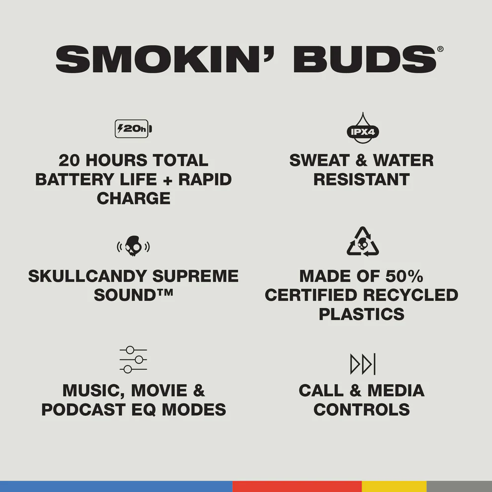 Skullcandy Smokin' Buds True Wireless Earbuds