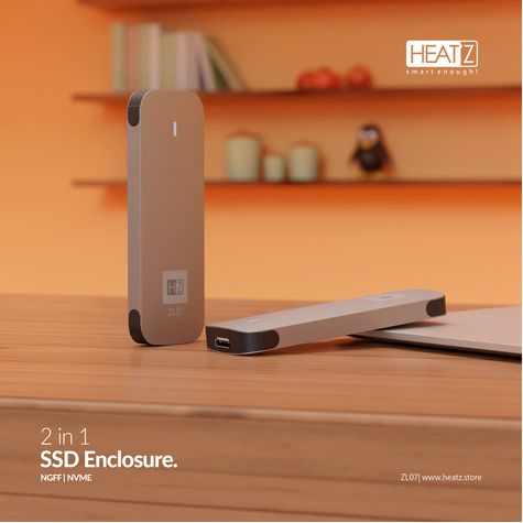 Heatz ZL07 2 in 1 SSD Enclosure – 10 GBPS Speed
